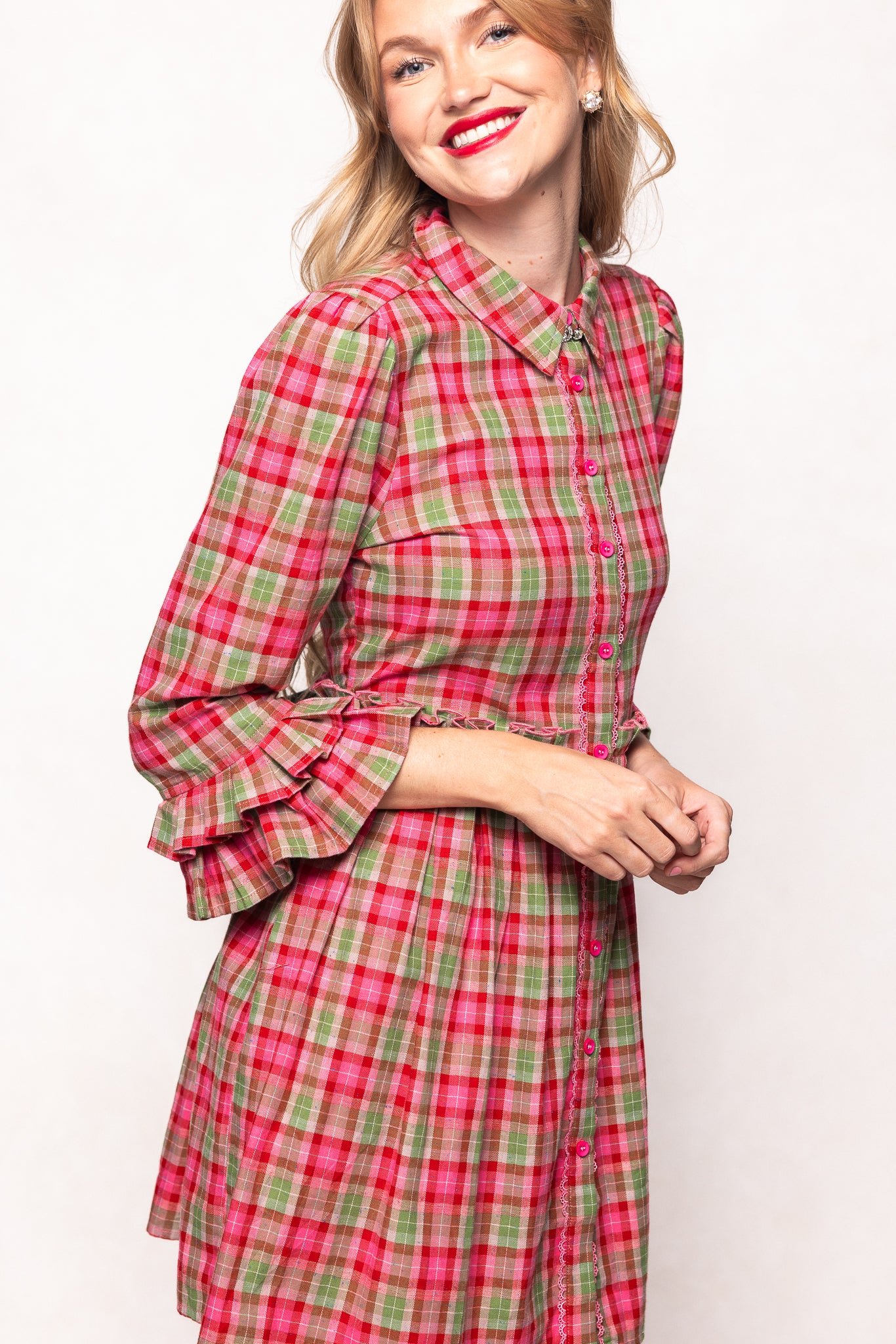 Bowie Dress in Rosewood Tartan