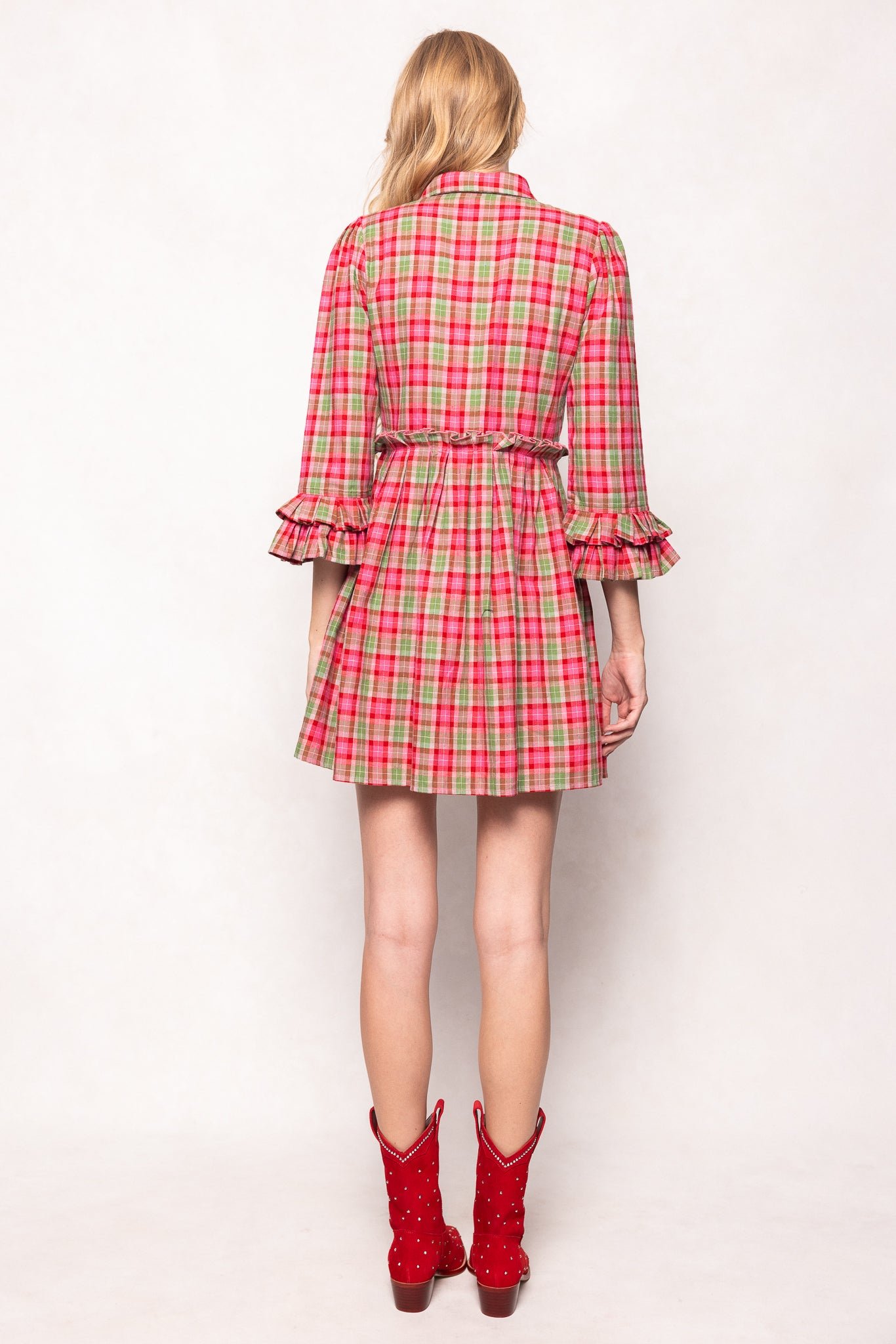 Bowie Dress in Rosewood Tartan