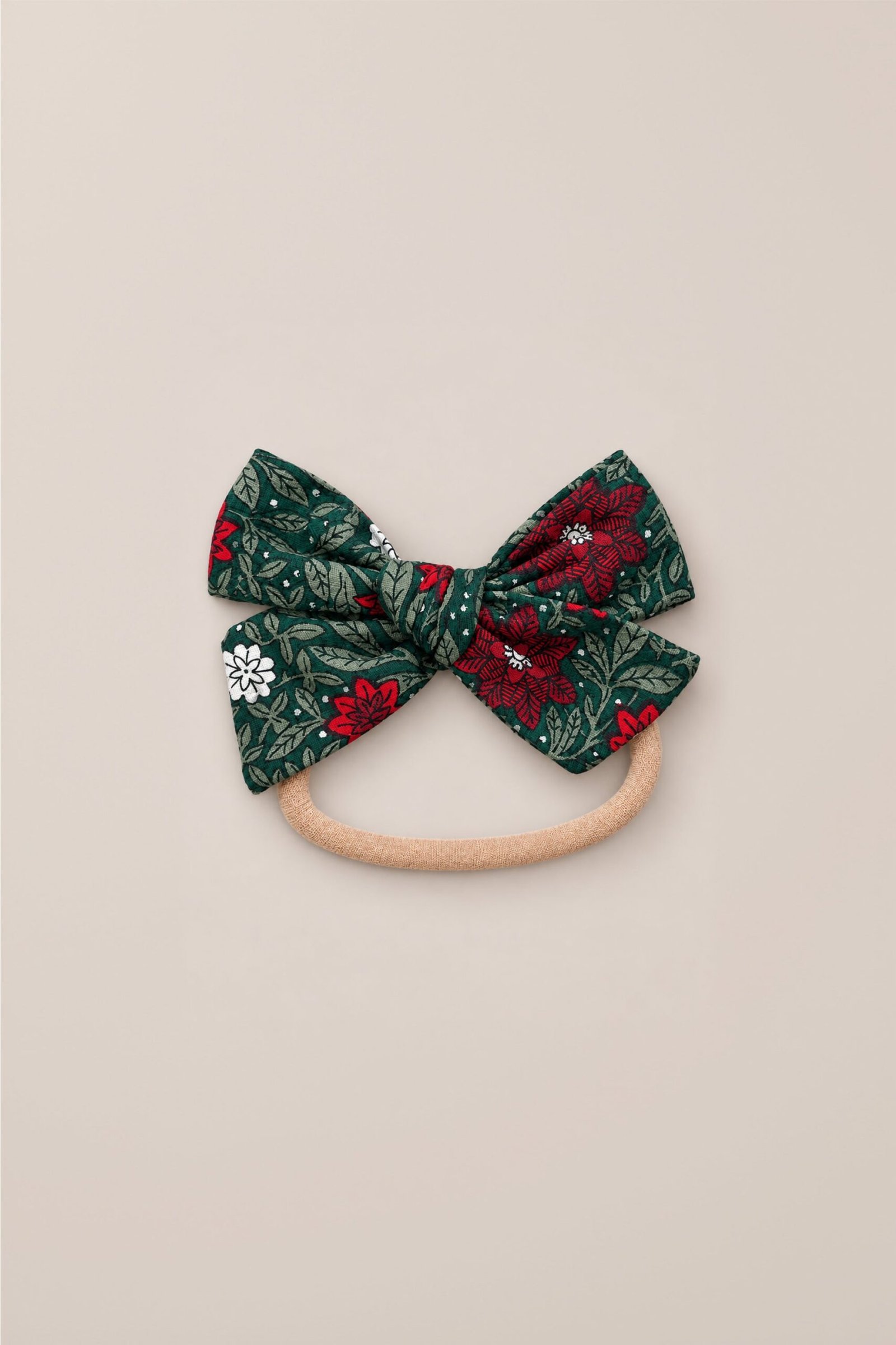 Hair Bows in Evergreen Merry Ditsy
